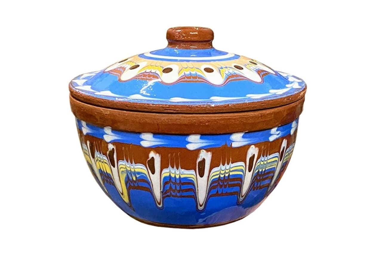 Small Blue Baking Pot Troyan Patterned - 0.650ml