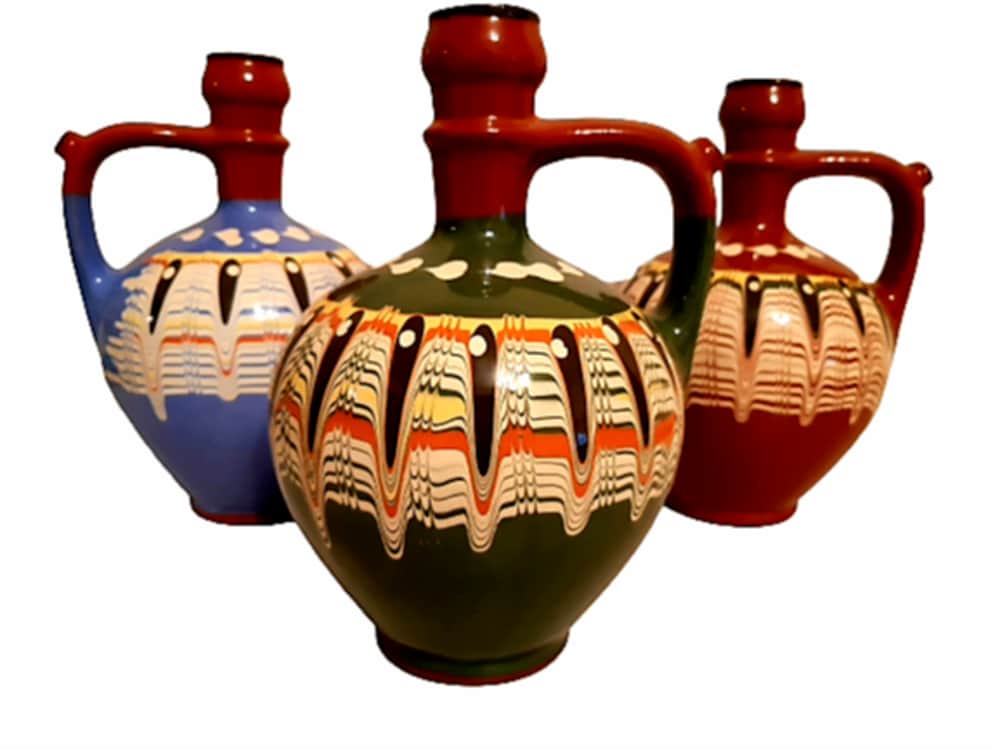 Traditional Bulgarian Jug/Pitcher Troyan Pattern Pottery - 2 Litres